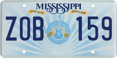 MS license plate ZOB159
