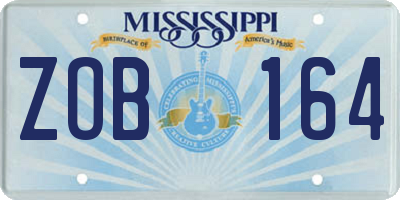 MS license plate ZOB164