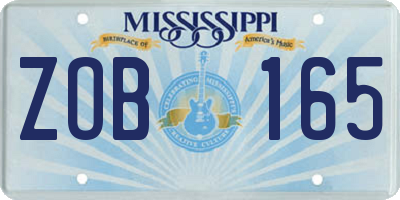 MS license plate ZOB165