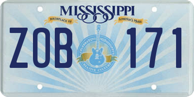 MS license plate ZOB171