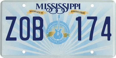 MS license plate ZOB174