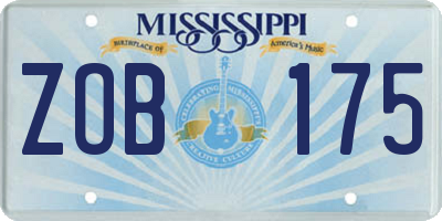 MS license plate ZOB175