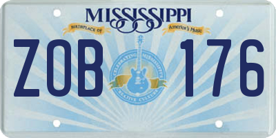 MS license plate ZOB176