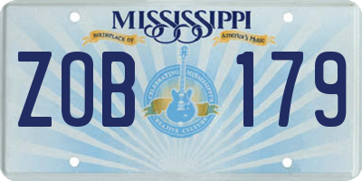 MS license plate ZOB179