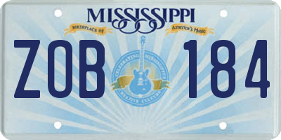 MS license plate ZOB184