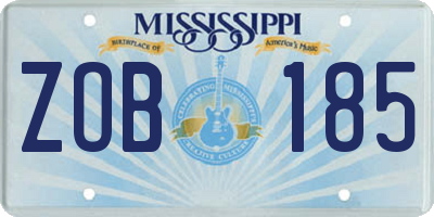 MS license plate ZOB185