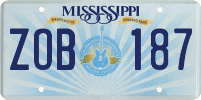 MS license plate ZOB187