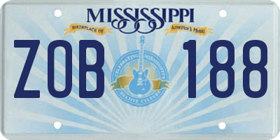MS license plate ZOB188