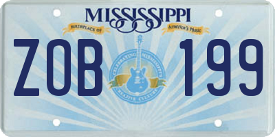 MS license plate ZOB199