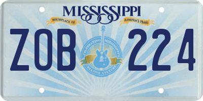 MS license plate ZOB224