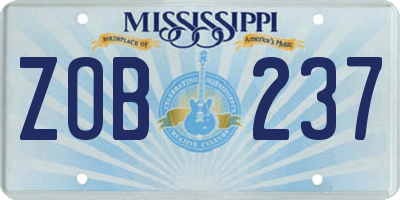 MS license plate ZOB237