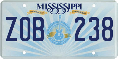 MS license plate ZOB238