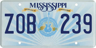 MS license plate ZOB239