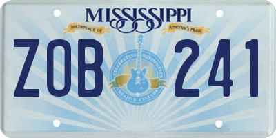 MS license plate ZOB241