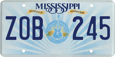 MS license plate ZOB245
