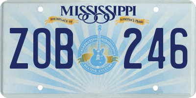 MS license plate ZOB246