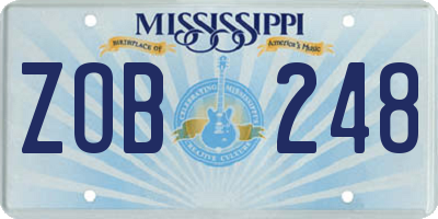 MS license plate ZOB248
