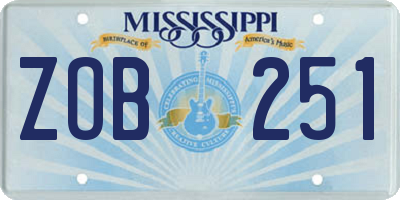 MS license plate ZOB251