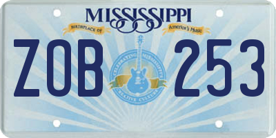 MS license plate ZOB253