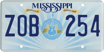 MS license plate ZOB254