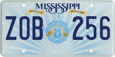 MS license plate ZOB256