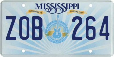 MS license plate ZOB264