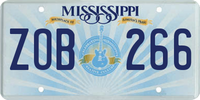 MS license plate ZOB266