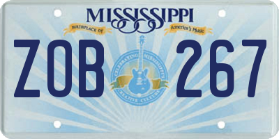MS license plate ZOB267