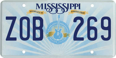 MS license plate ZOB269