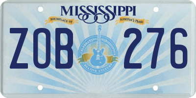 MS license plate ZOB276