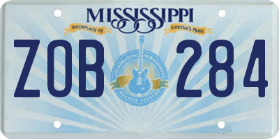 MS license plate ZOB284