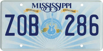 MS license plate ZOB286