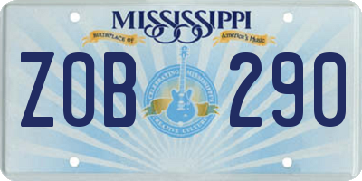 MS license plate ZOB290