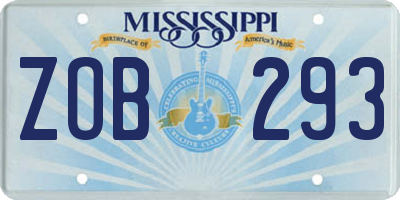 MS license plate ZOB293