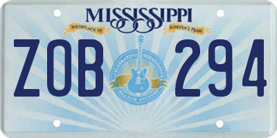 MS license plate ZOB294