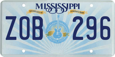 MS license plate ZOB296