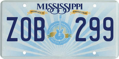 MS license plate ZOB299