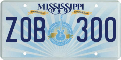 MS license plate ZOB300