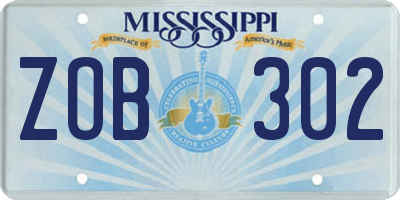 MS license plate ZOB302