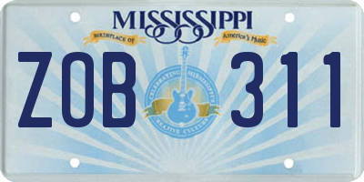 MS license plate ZOB311