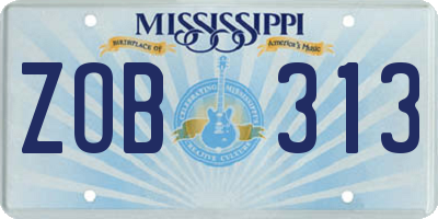 MS license plate ZOB313