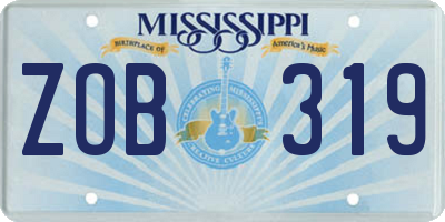 MS license plate ZOB319