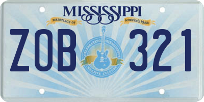 MS license plate ZOB321