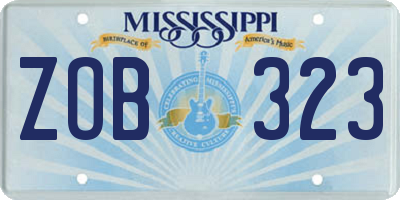 MS license plate ZOB323