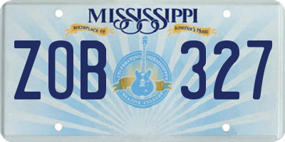 MS license plate ZOB327
