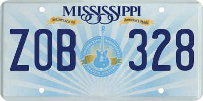 MS license plate ZOB328