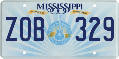 MS license plate ZOB329