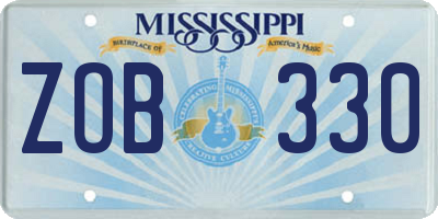 MS license plate ZOB330