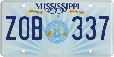 MS license plate ZOB337
