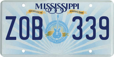 MS license plate ZOB339